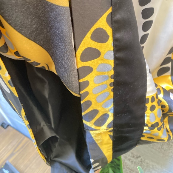 Forever21 | Silky Geometric Halter Dress - M, Black/Yellow/White - Picture 8 of 13